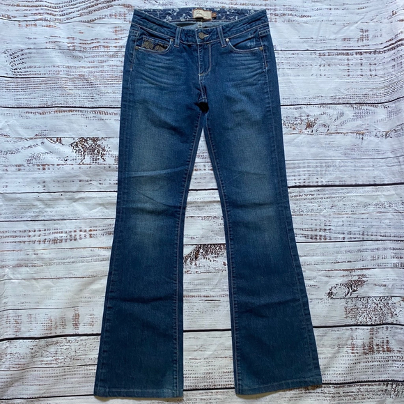 Paige Hollywood Hills Classic Rise Bootcut Embroidered Jeans 26 - Picture 1 of 8